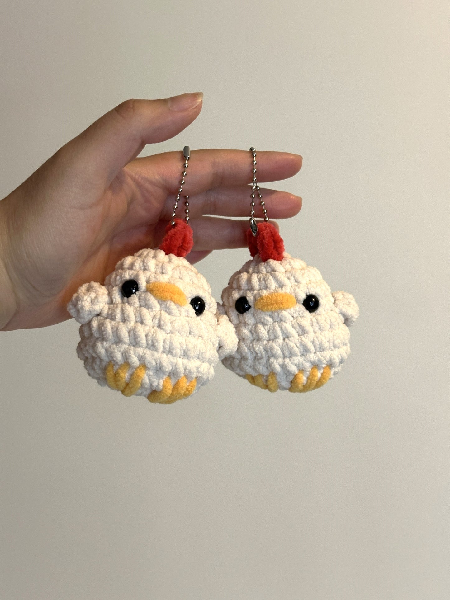 Handmade Crochet Chick/Chicken Keychain - Bird Charm