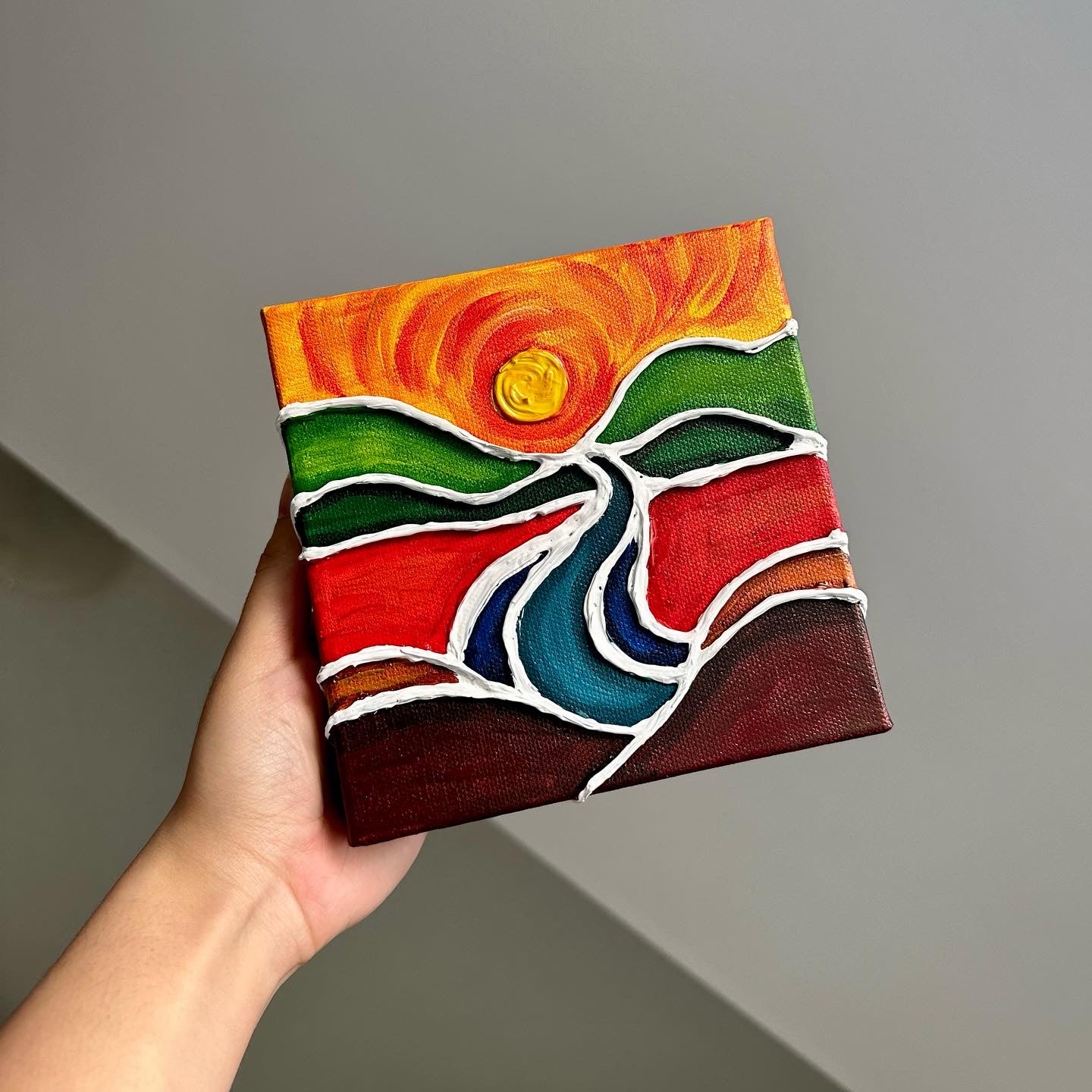 Textured Acrylic Painting (6x6in)π