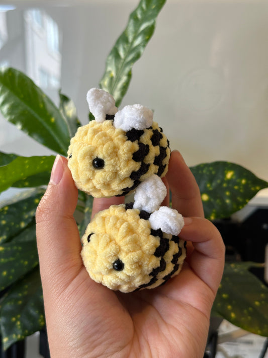 Handmade Crochet Mini Bee Keychain – Bumblebee Charm