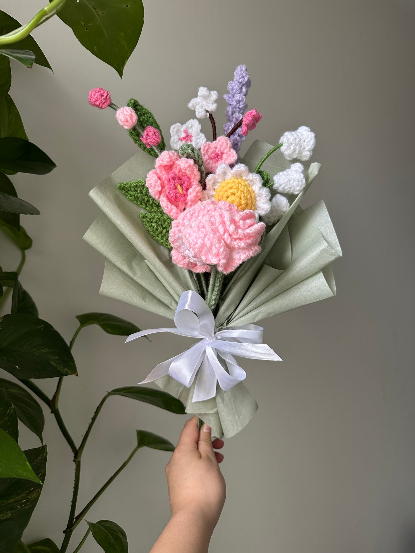 Mother's Day Crochet Flower Bouquet: Ready-made and Wrapped