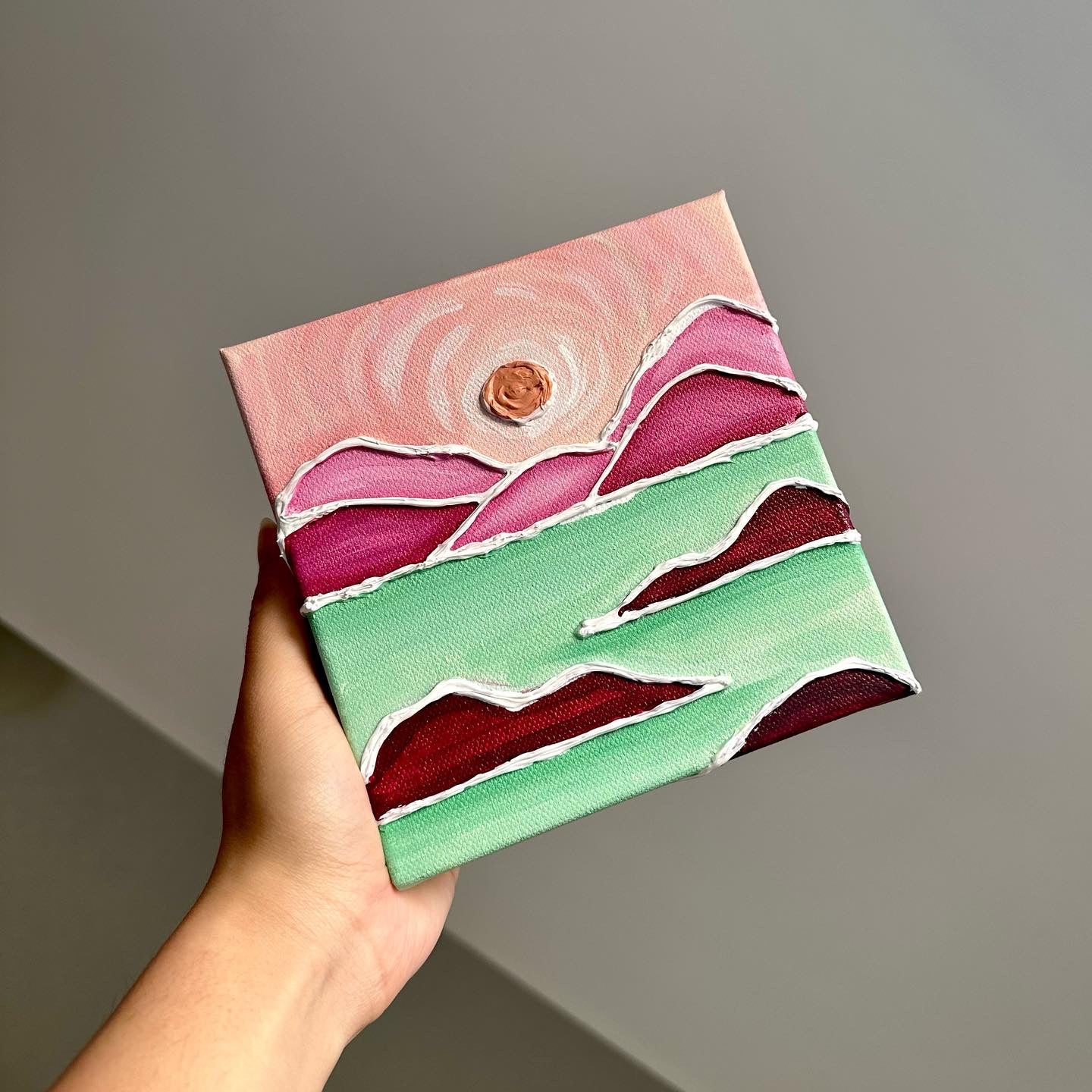 Textured Acrylic Painting (6x6in)🌄