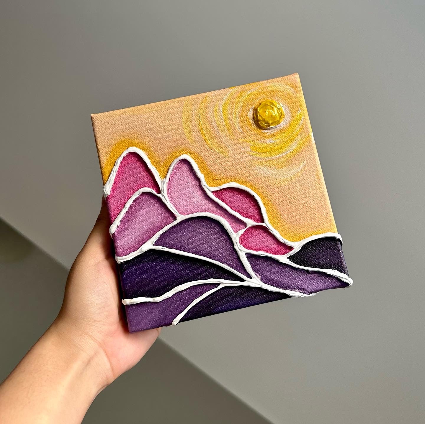 Textured Acrylic Painting (6x6in)🌄