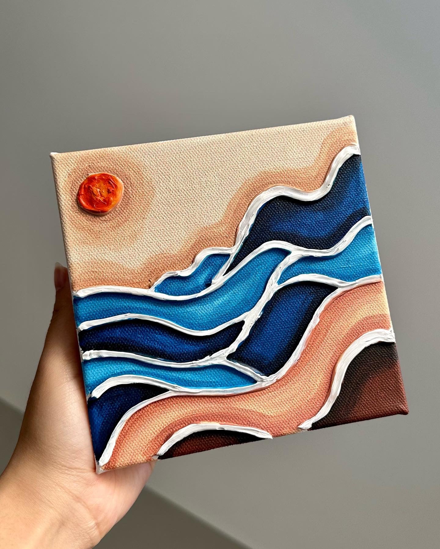 Textured Acrylic Painting (6x6in)🌄