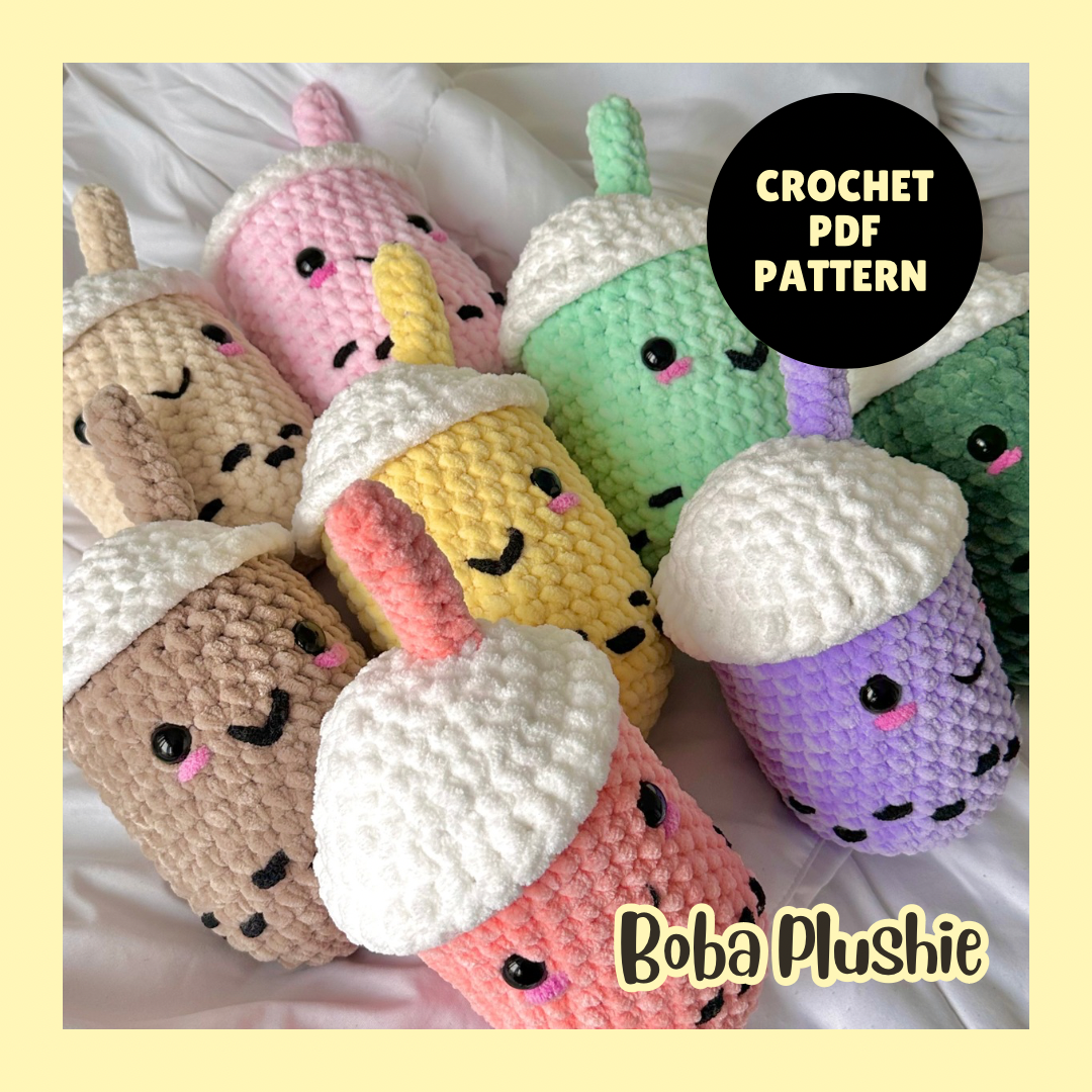 Crochet Boba Plushie Pattern PDF Download Beginner Friendly