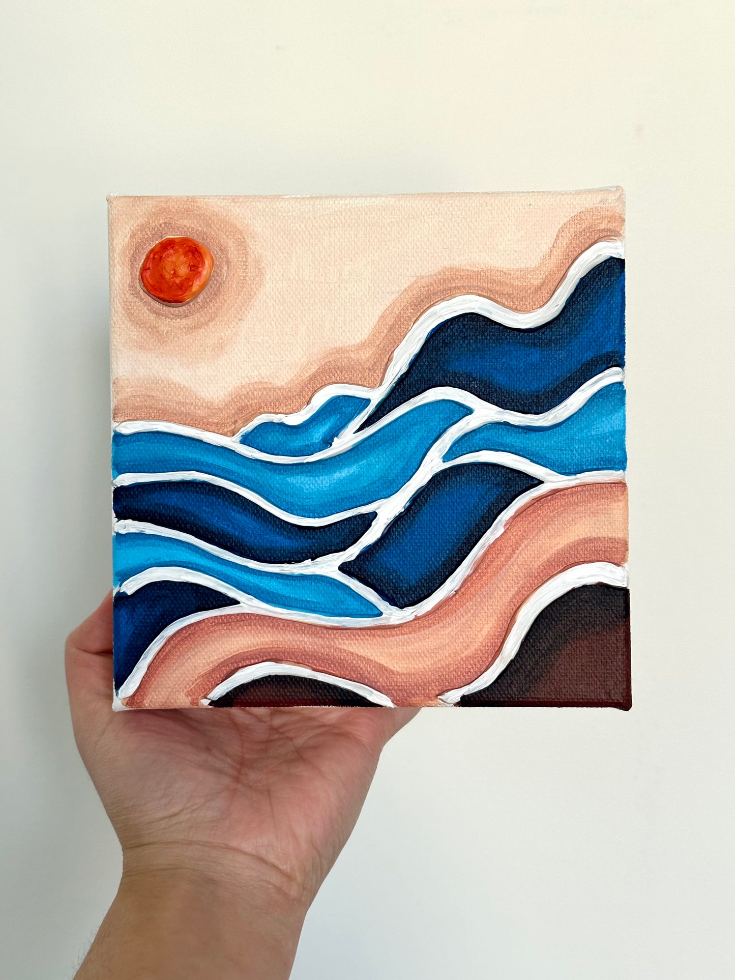 Textured Acrylic Painting (6x6in)🌄