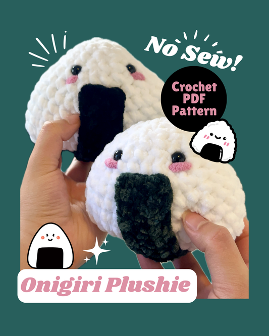 Crochet Onigiri (Rice Ball) Plushie Pattern PDF Download