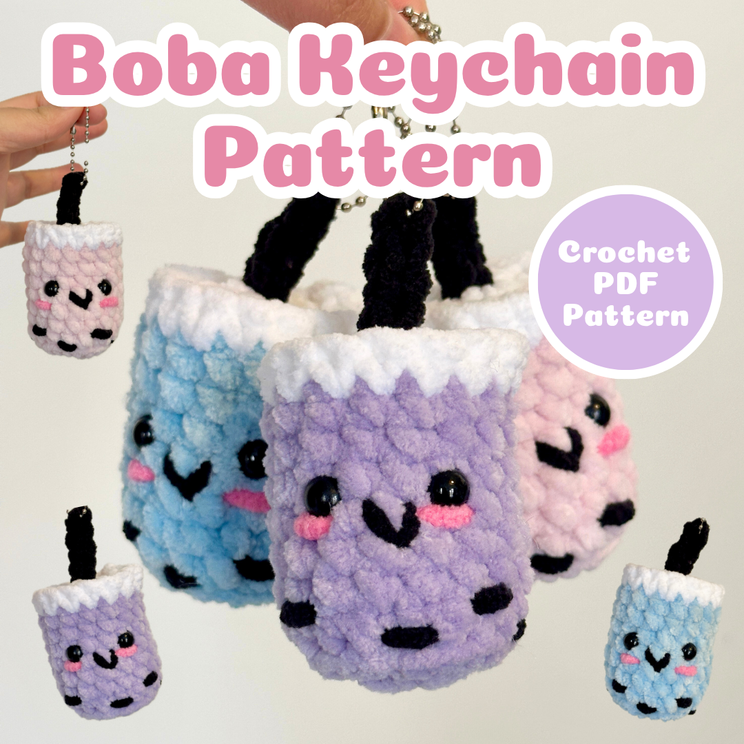 Crochet Boba Keychain Pattern PDF Download