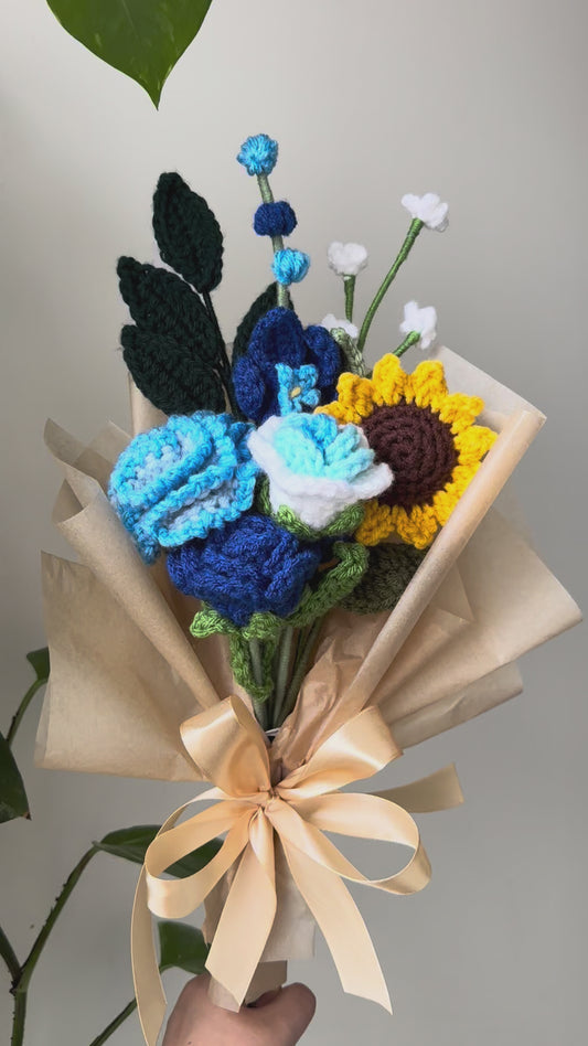 Mother's Day Crochet Flower Bouquet: Ready-made and Wrapped