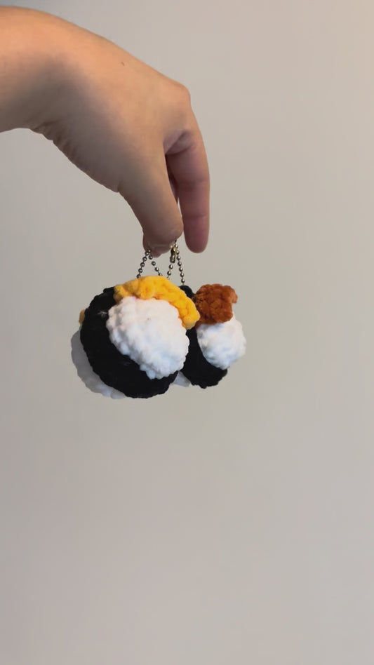 Crochet Musubi Keychain: Handmade Rice Ball Charm