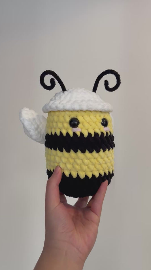 Handmade Crochet Boba Bee Plushie